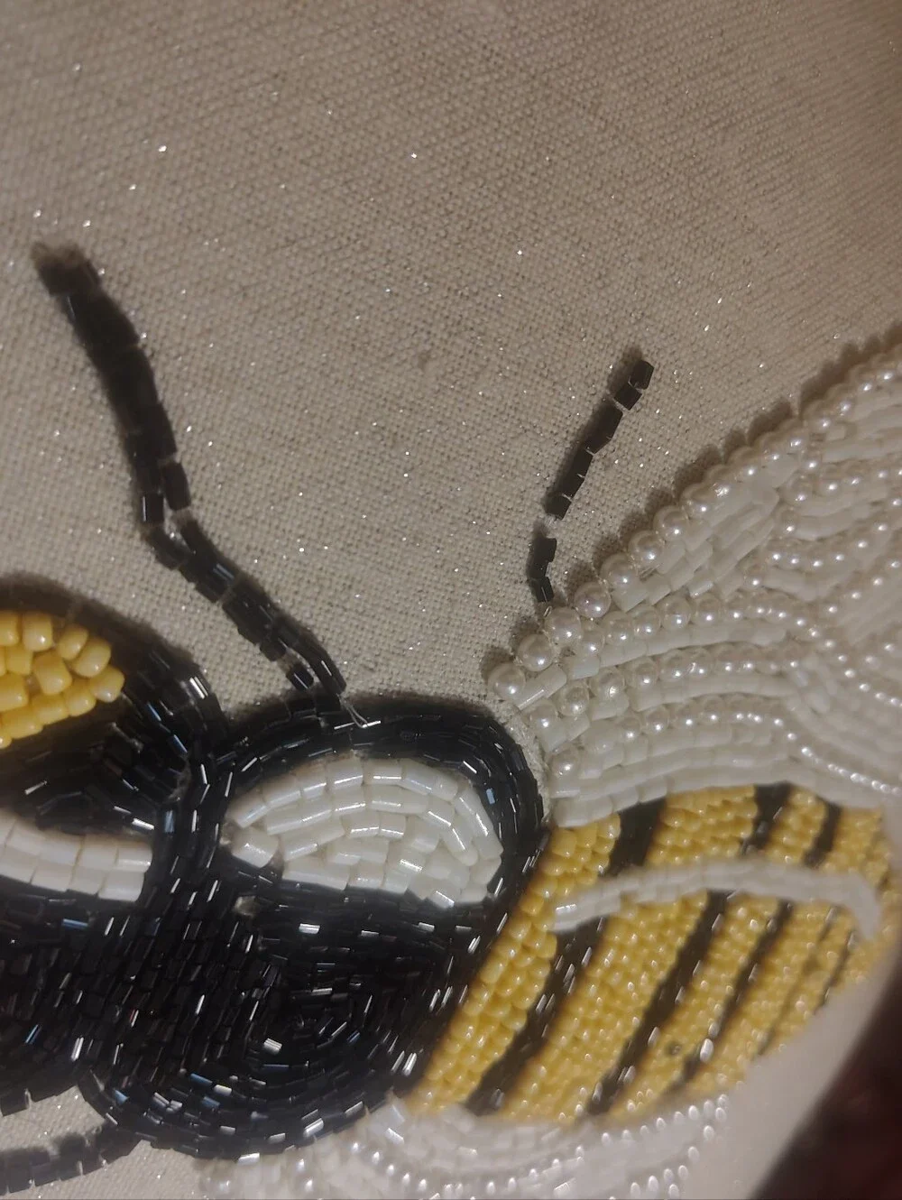 Gorgeous Primrose Vintage Beaded BUMBLE BEE Detail Throw Pillow 16